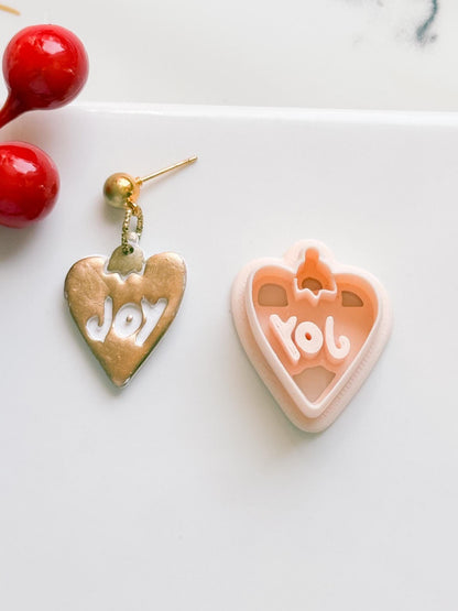 Winter Fairy Joy Heart Polymer Clay Cutter Set Holiday Earrings & Jewelry