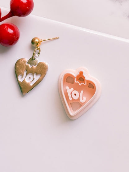 Winter Fairy Joy Heart Polymer Clay Cutter Set Holiday Earrings & Jewelry