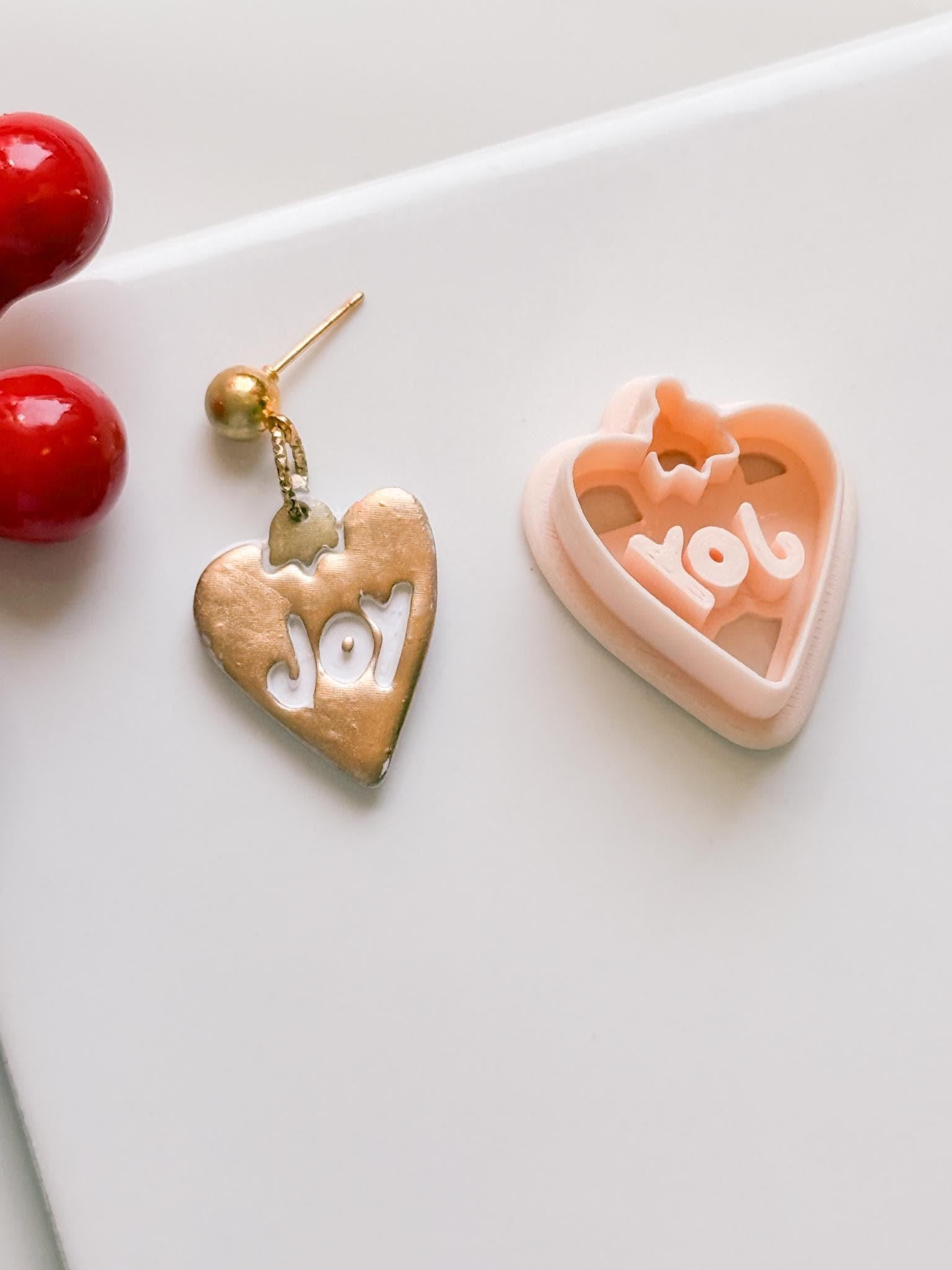 Winter Fairy Joy Heart Polymer Clay Cutter Set Holiday Earrings & Jewelry