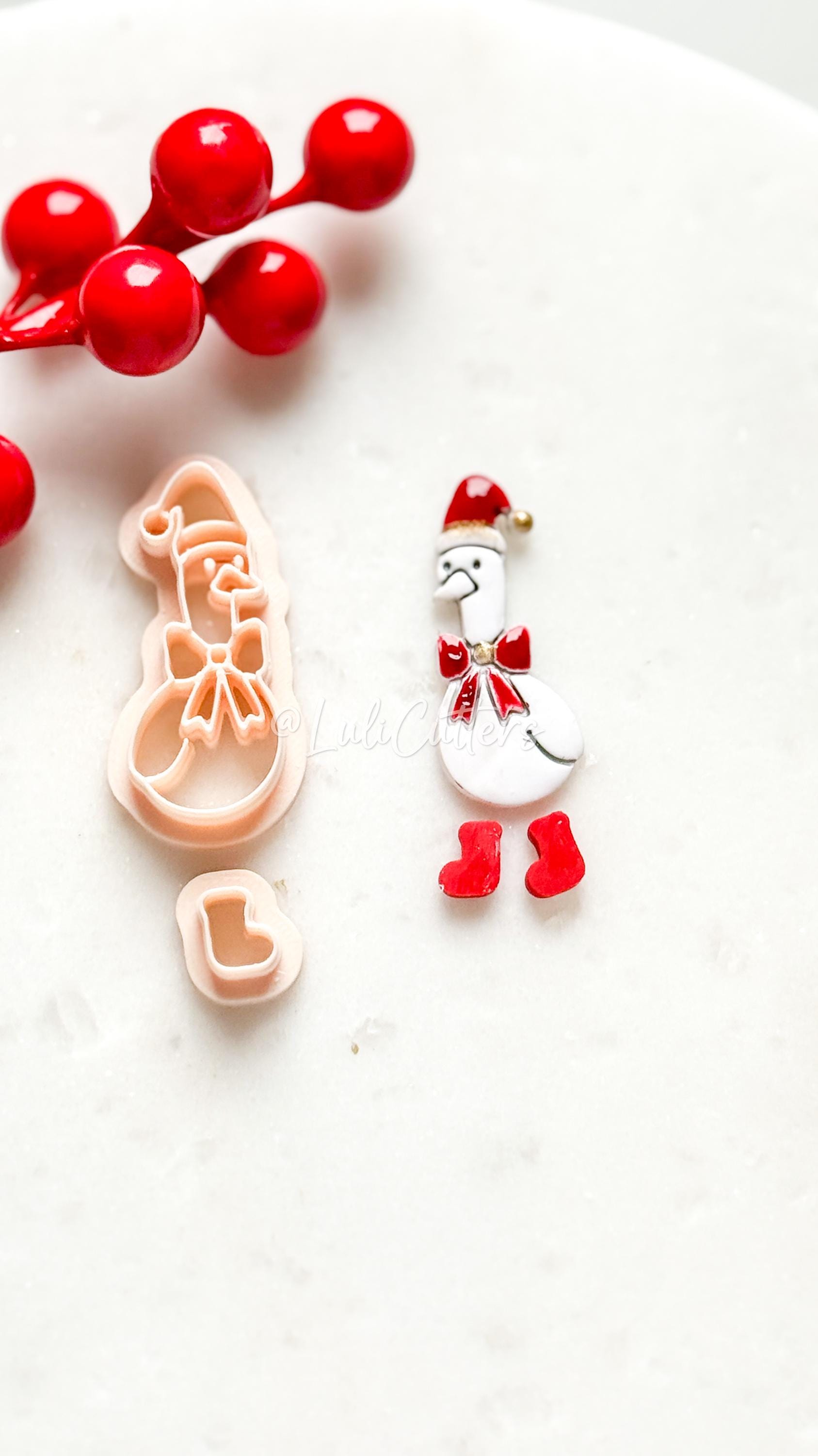 Christmas Goose Clay Cutter Set – Polymer Clay Earring/Charm Cutters