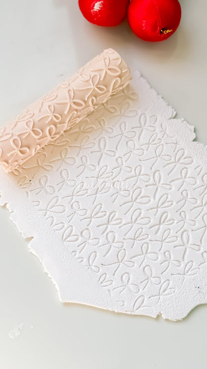 Bow Pattern Texture Roller Tool for Polymer Clay Earrings and Crafts