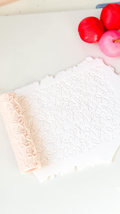 Bow Pattern Texture Roller Tool for Polymer Clay Earrings and Crafts