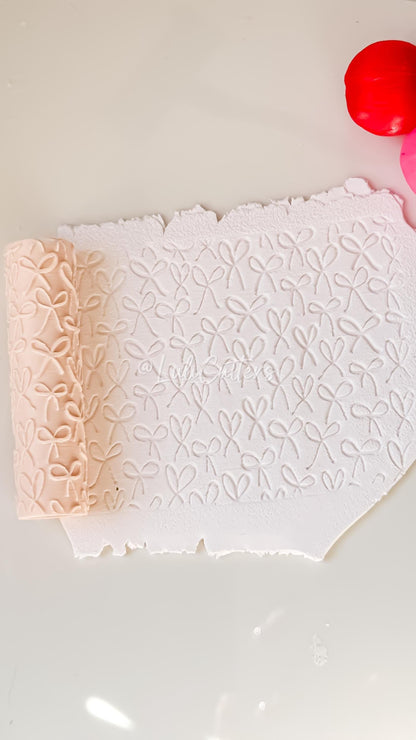 Bow Pattern Texture Roller Tool for Polymer Clay Earrings and Crafts
