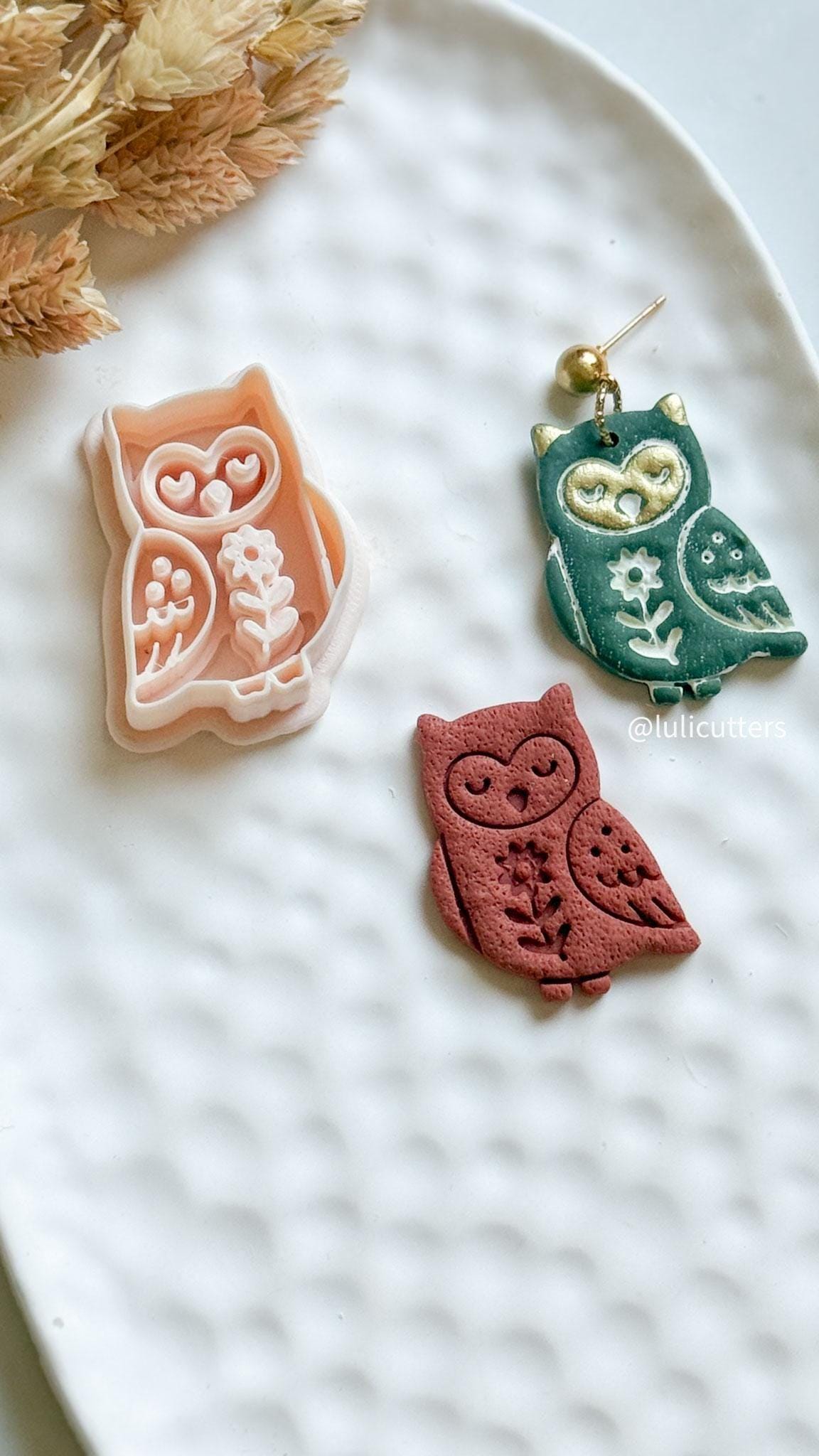 Nordic Owl Polymer Clay Cutter for Earrings and Ornaments