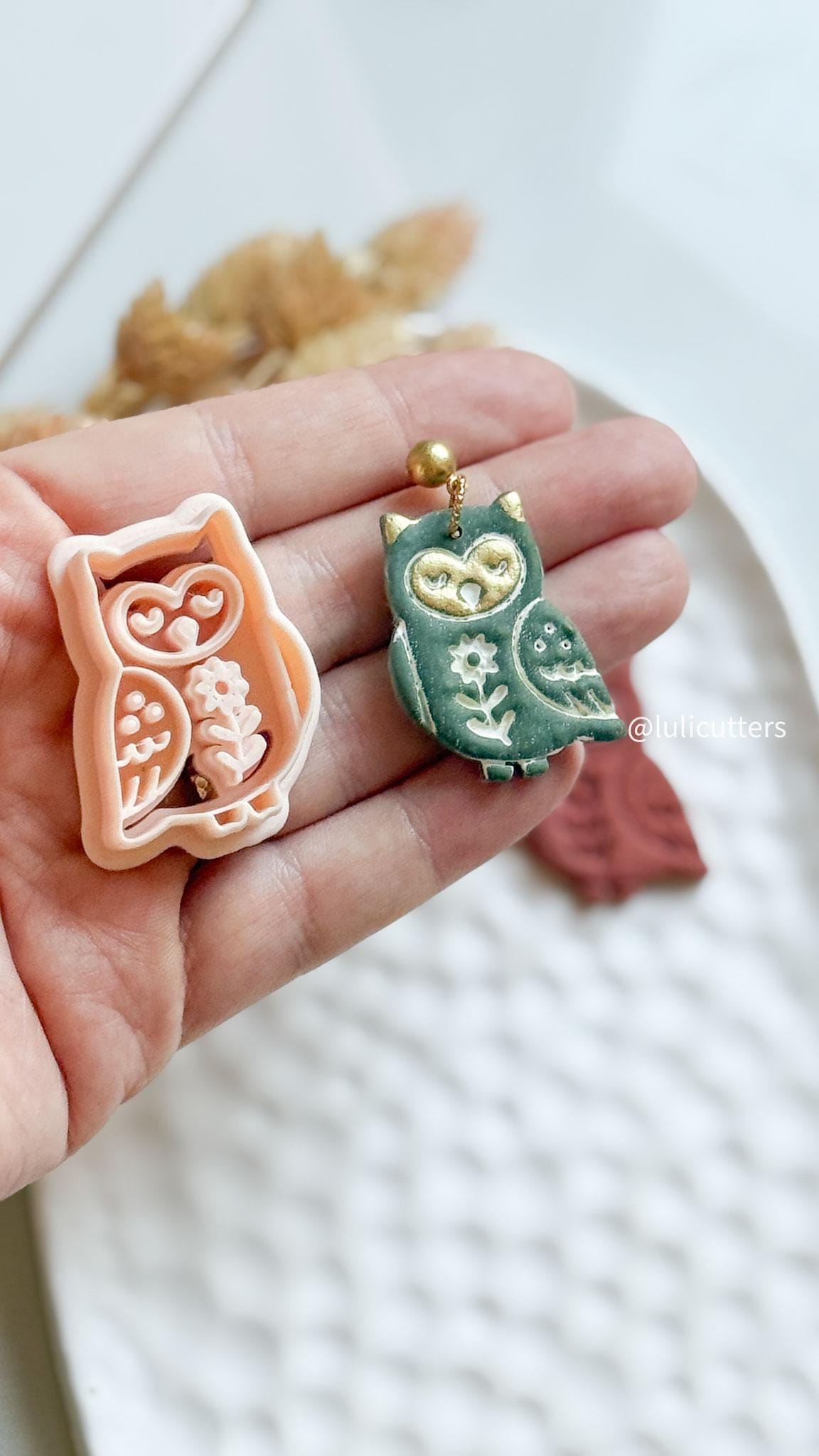 Nordic Owl Polymer Clay Cutter for Earrings and Ornaments