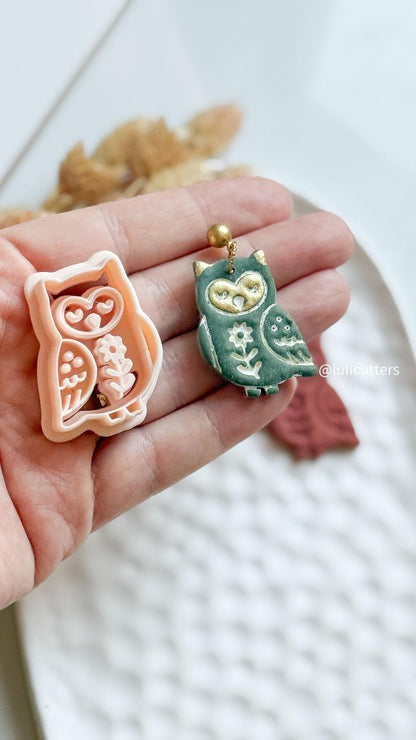 Nordic Owl Polymer Clay Cutter for Earrings and Ornaments