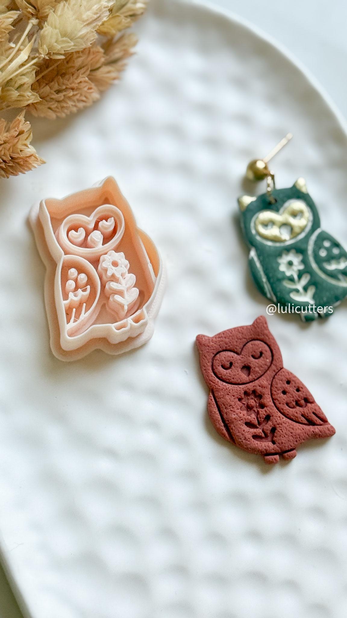Nordic Owl Polymer Clay Cutter for Earrings and Ornaments