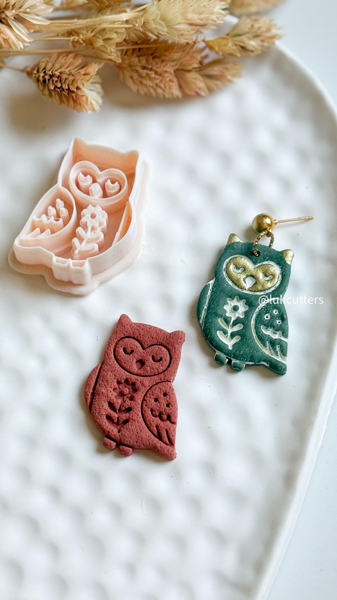 Nordic Owl Polymer Clay Cutter for Earrings and Ornaments
