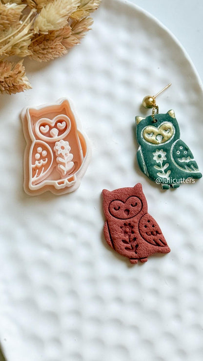Nordic Owl Polymer Clay Cutter for Earrings and Ornaments
