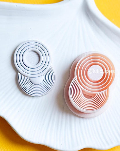 Double Circle Polymer Clay Cutter: Layered Geometric Design