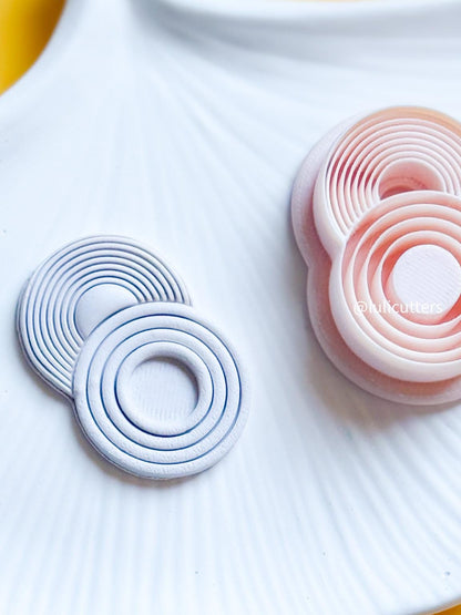 Double Circle Polymer Clay Cutter: Layered Geometric Design