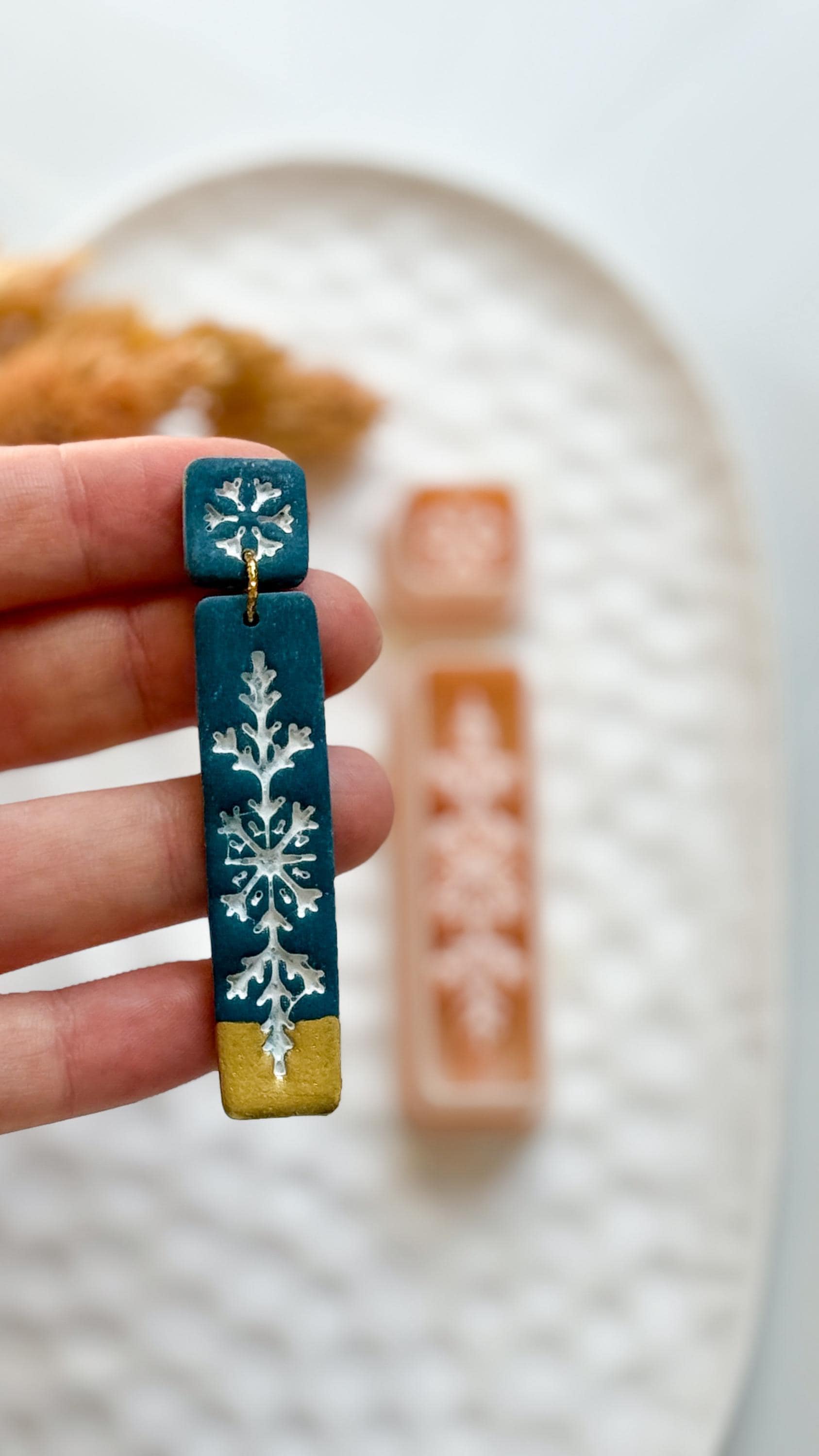 Snowflake Bar Polymer Clay Earring Cutter Christmas Dangle Earring Jewelry Tool