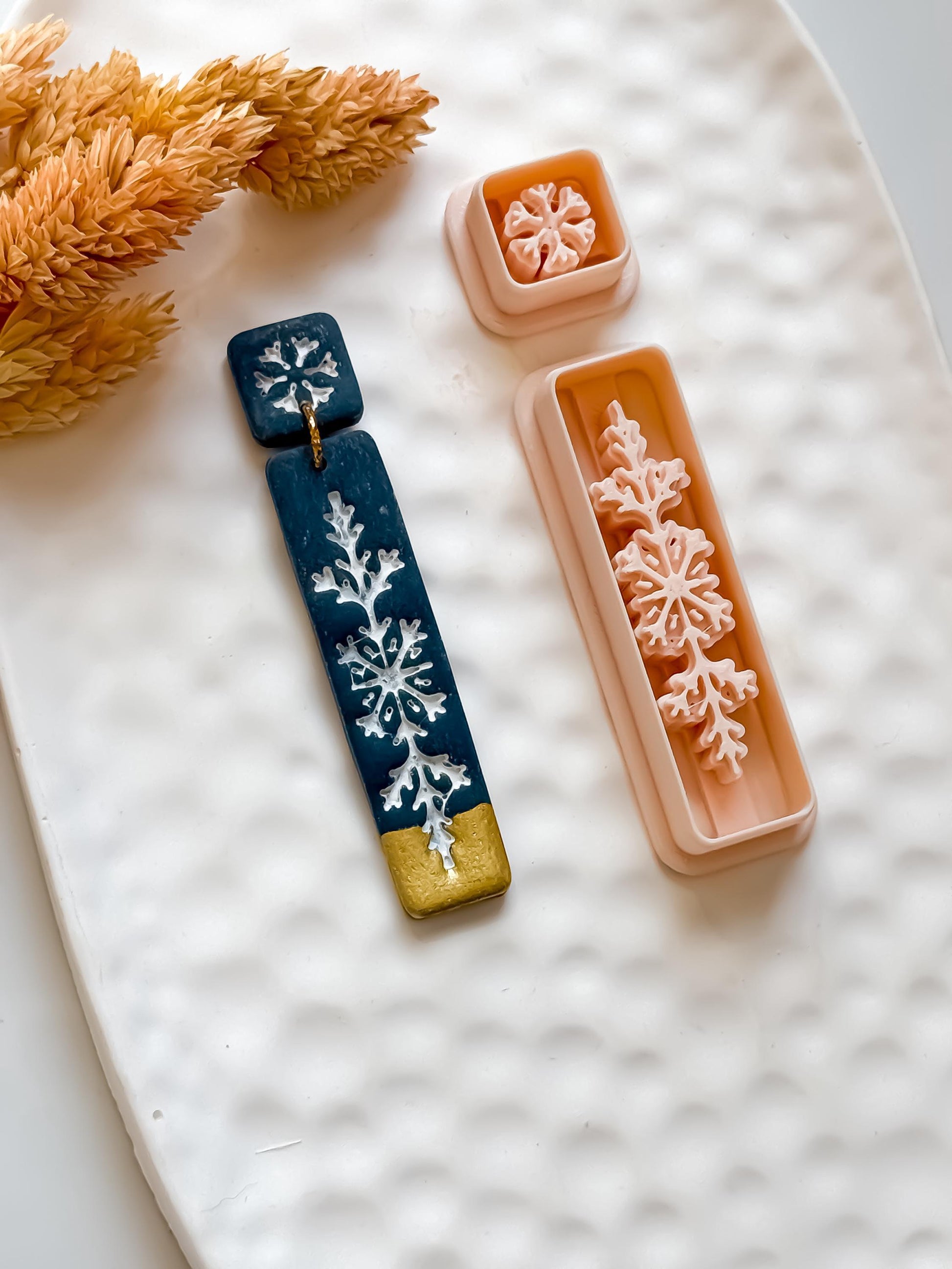Snowflake Bar Polymer Clay Earring Cutter Christmas Dangle Earring Jewelry Tool