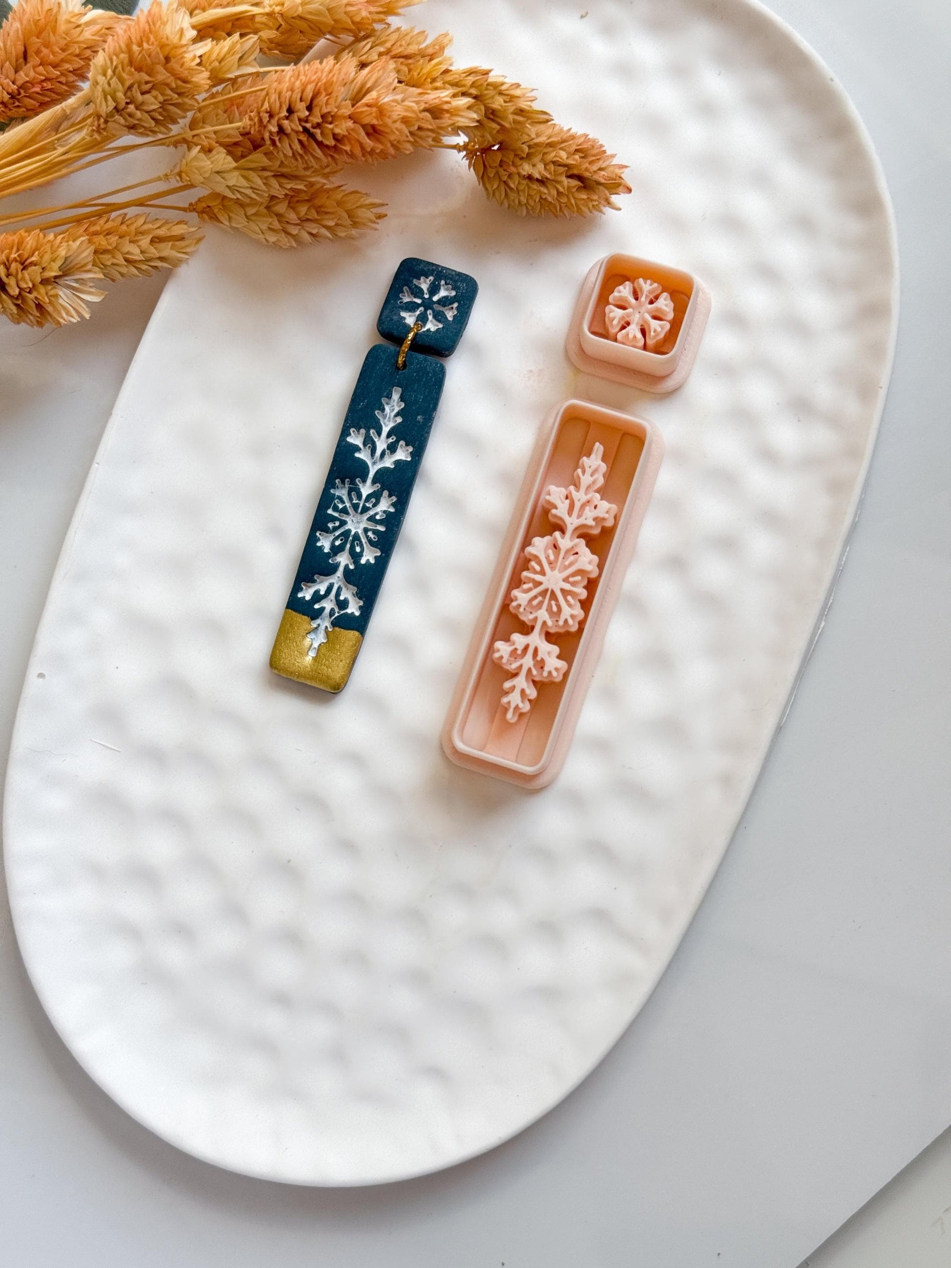 Snowflake Bar Polymer Clay Earring Cutter Christmas Dangle Earring Jewelry Tool