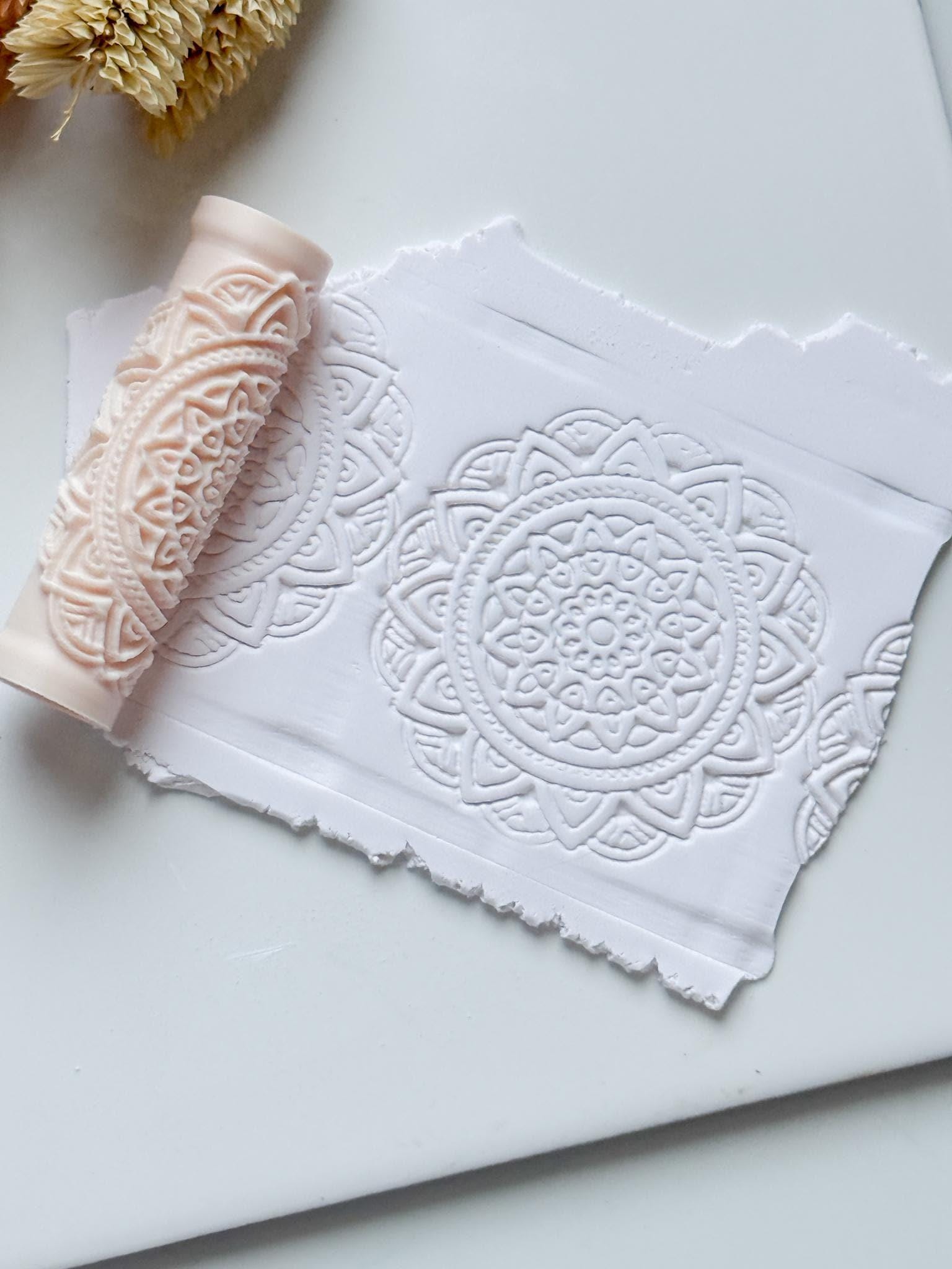 Mandala Circle Floral Polymer Clay Roller Embossing Texture Tool