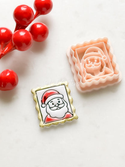 Santa Portrait Clay Cutter: Christmas Ornament Earring Design