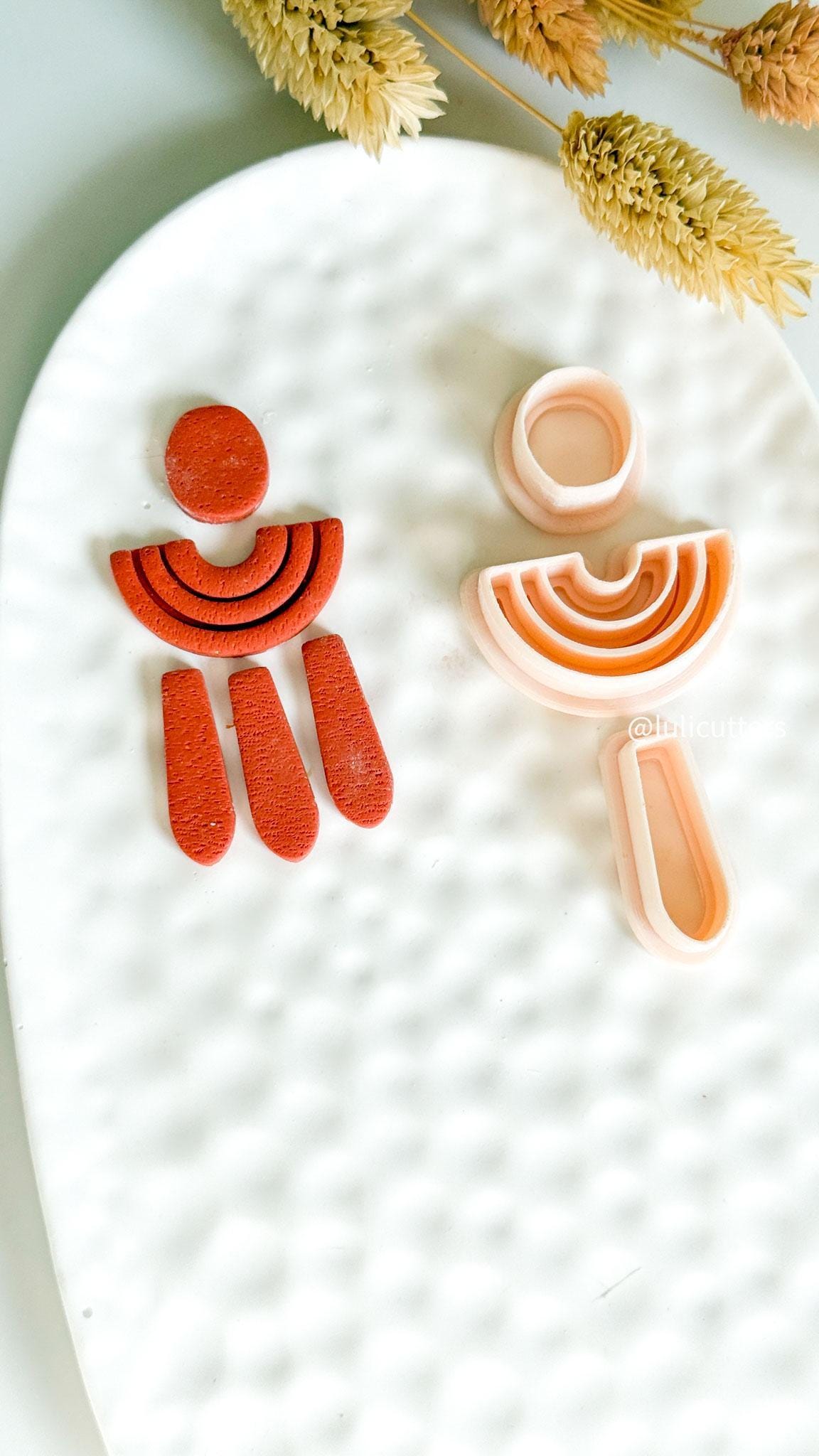 Geometric Clay Earring Cutter Set Circle, Arch, and Drop Design