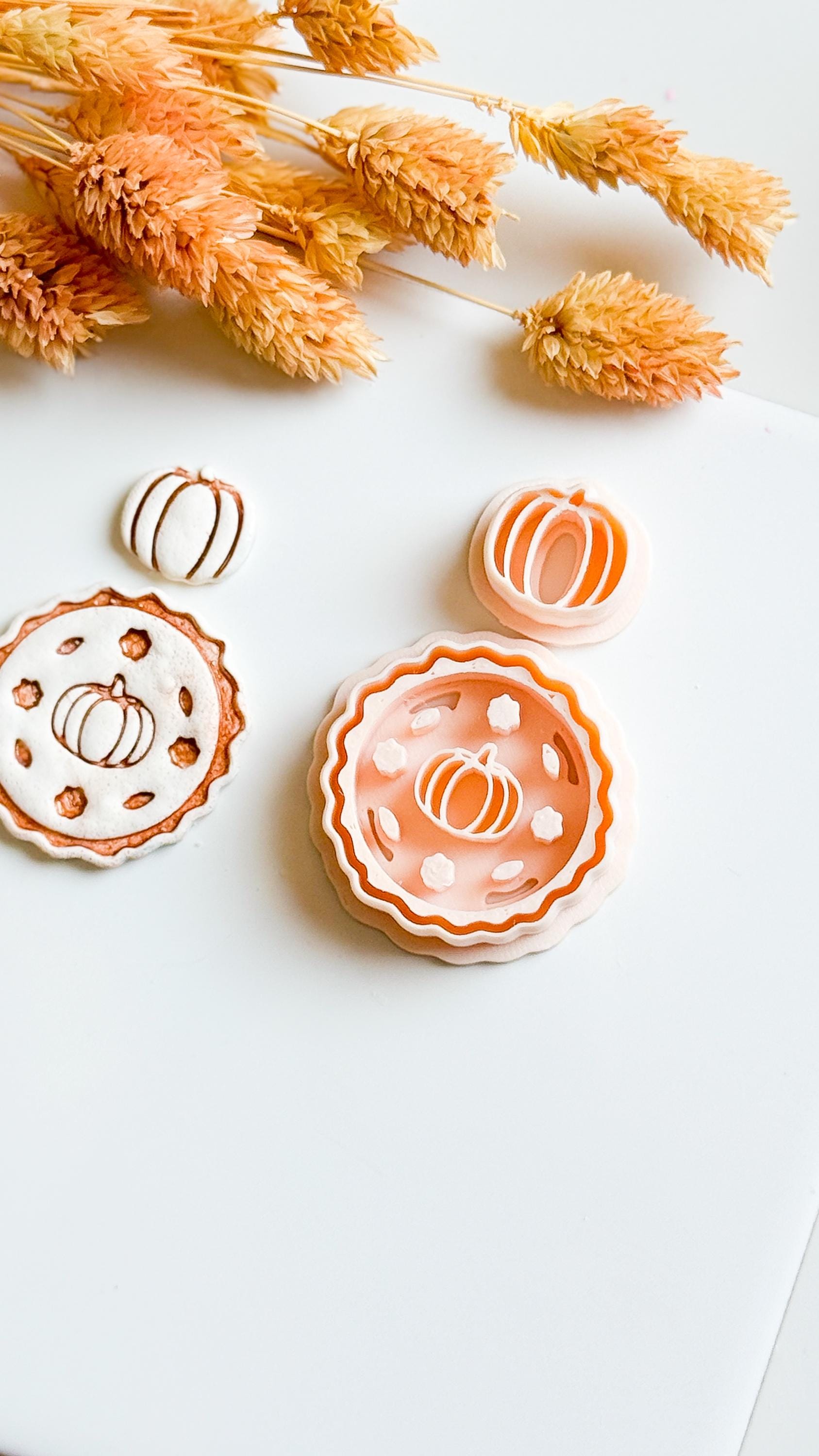 Pumpkin Pie Polymer Clay Cutter Set: Autumn Floral Earring Mold