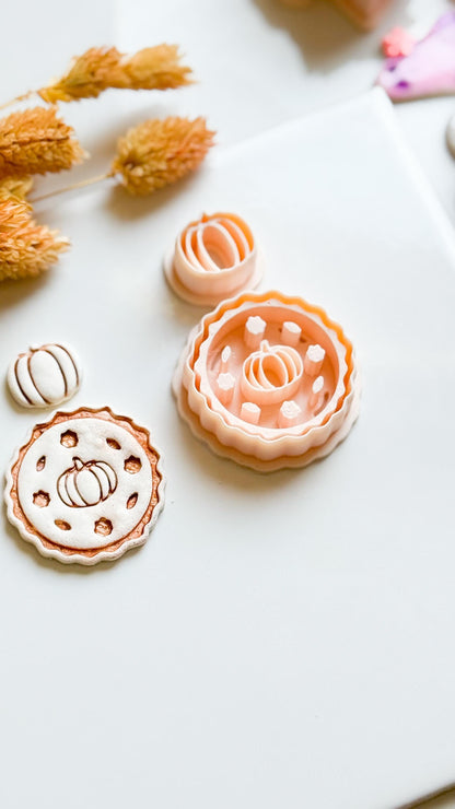Pumpkin Pie Polymer Clay Cutter Set: Autumn Floral Earring Mold