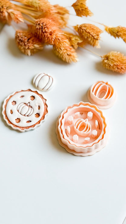 Pumpkin Pie Polymer Clay Cutter Set: Autumn Floral Earring Mold