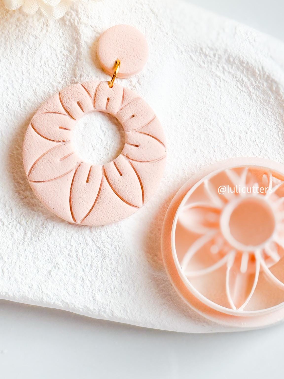 Floral Burst Clay Cutter: Boho Earring DIY - Stud Option
