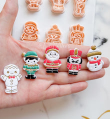 Winter Fairy Christmas Character Polymer Clay Cutter Set: Elf, Reindeer, and Santa