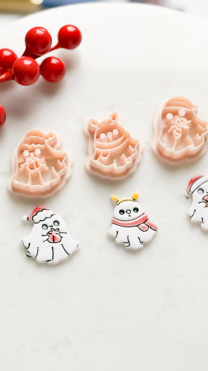 Christmas Ghost Clay Cutters – Holiday Earrings, Charms (25-45 mm)