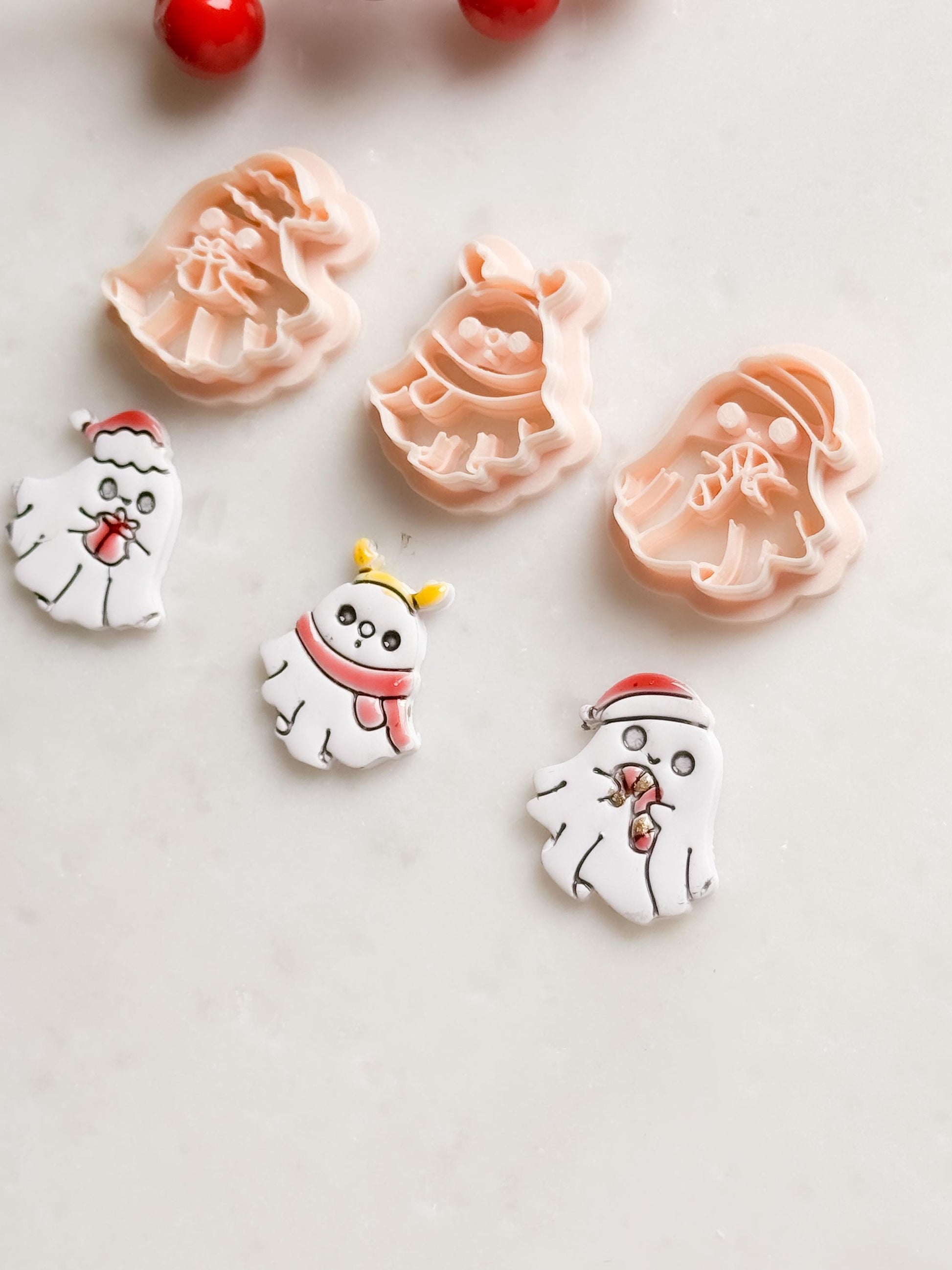 Christmas Ghost Clay Cutters – Holiday Earrings, Charms (25-45 mm)