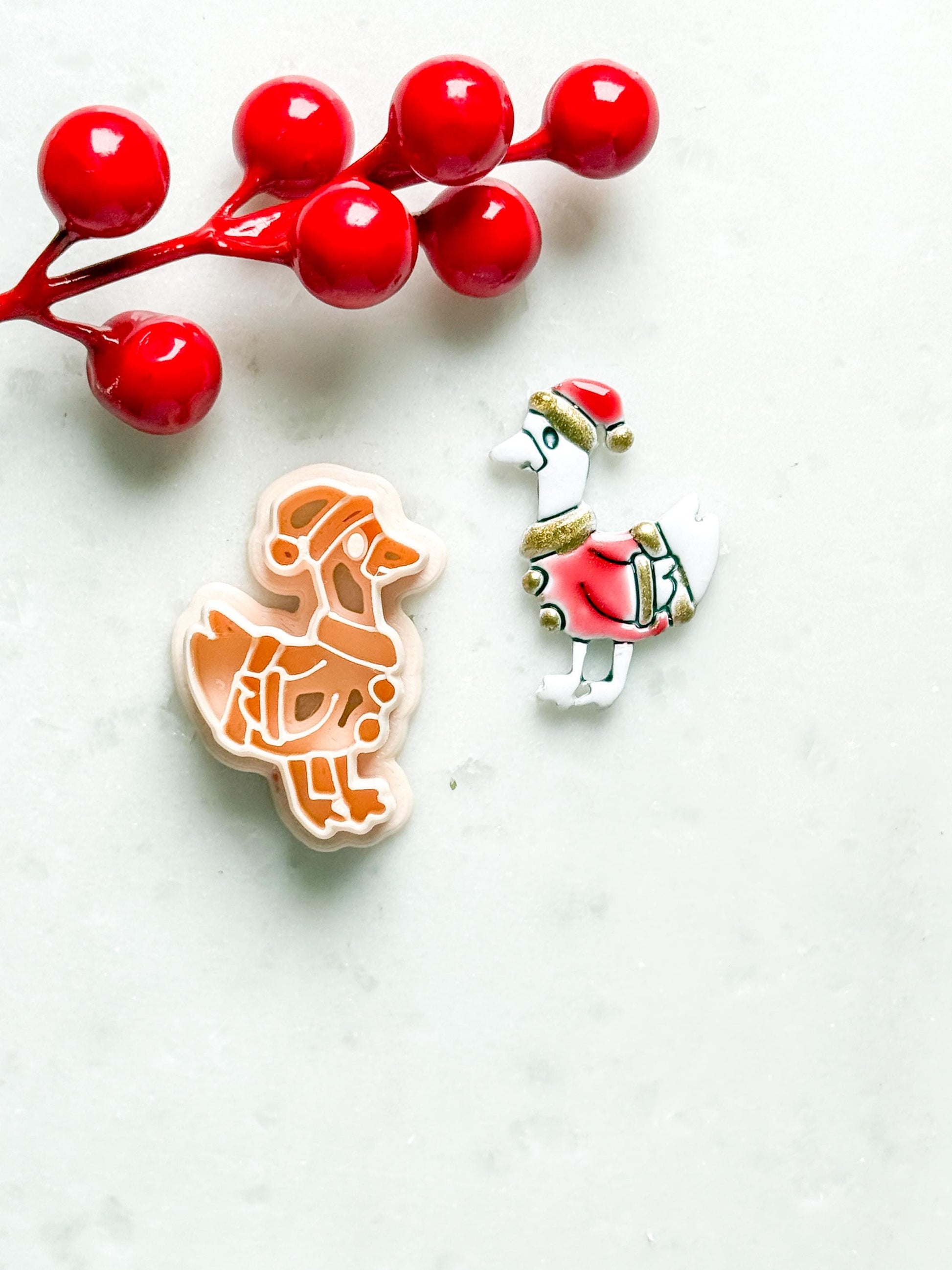 Santa Goose Clay Cutter: Polymer Clay Earring & Charm Tool