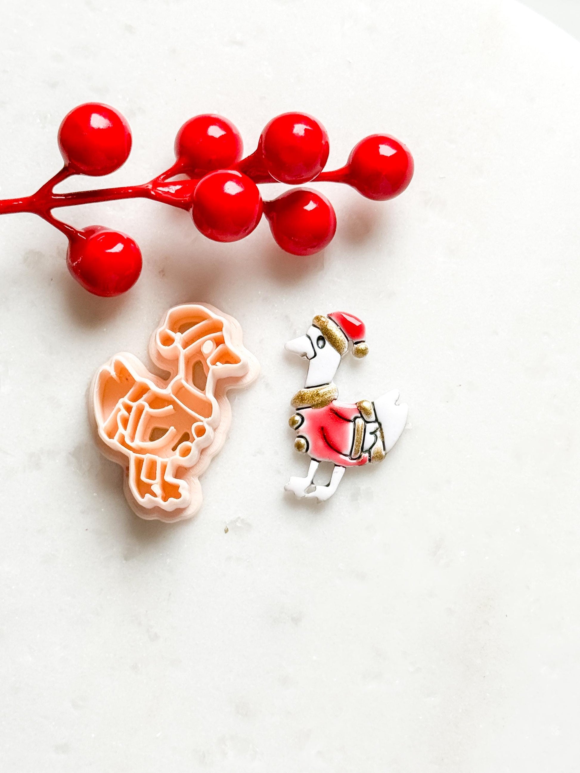Santa Goose Clay Cutter: Polymer Clay Earring & Charm Tool