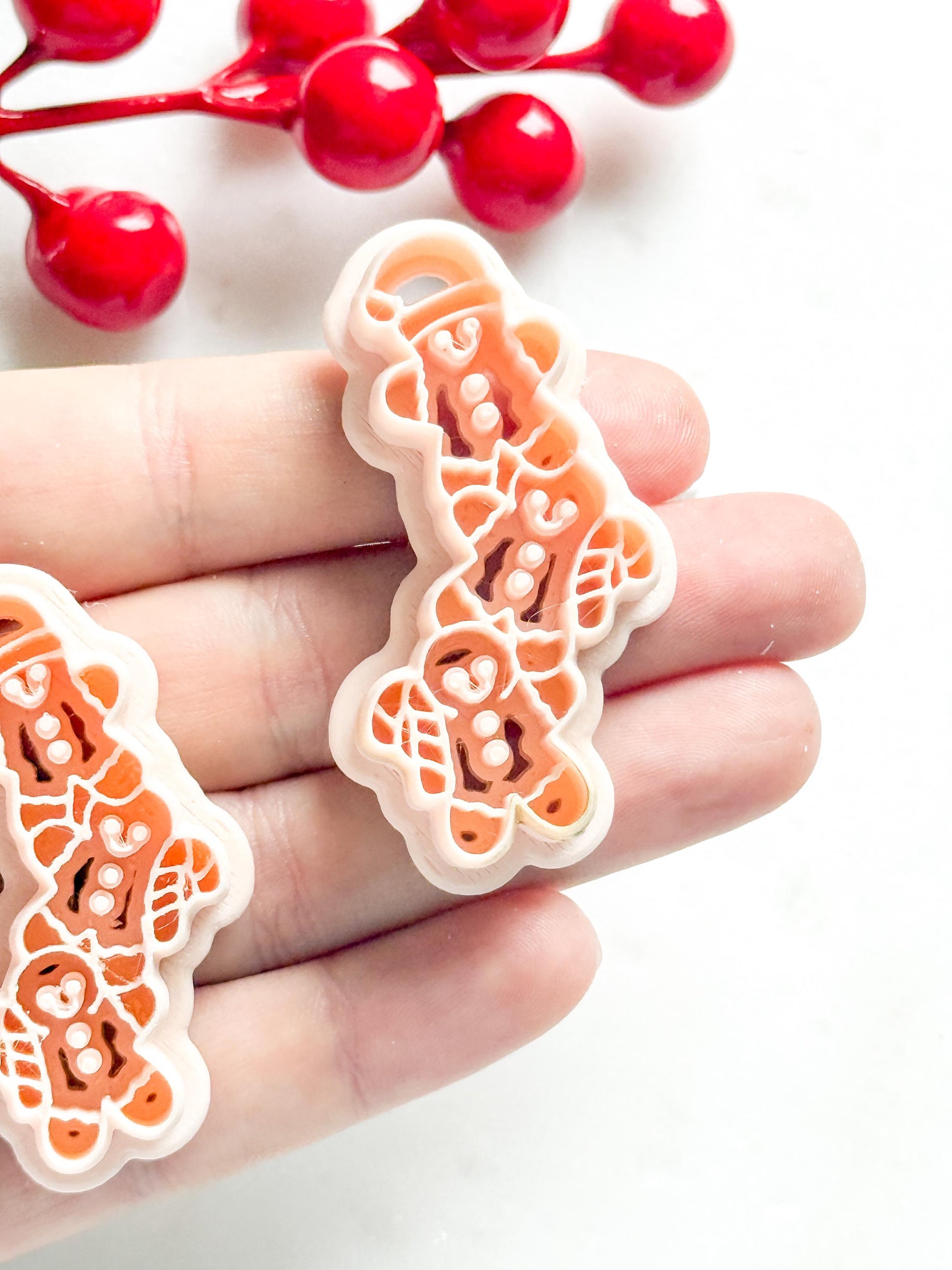 Gingerbread Trio with Gifts Clay Cutter Set – Christmas Polymer Clay Cookie Shape