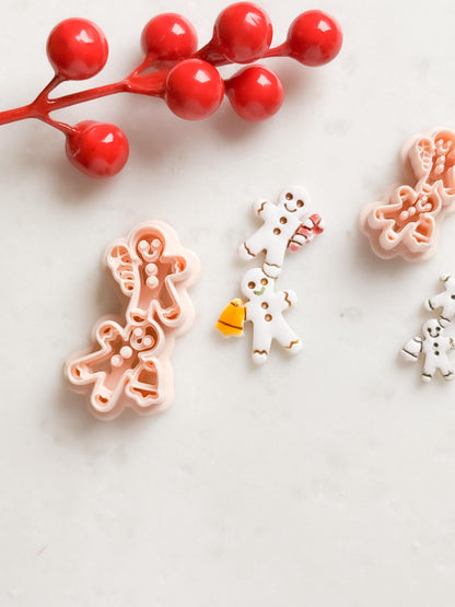 Gingerbread Couple Clay Cutter Set – Christmas Polymer Clay Earring Shape
