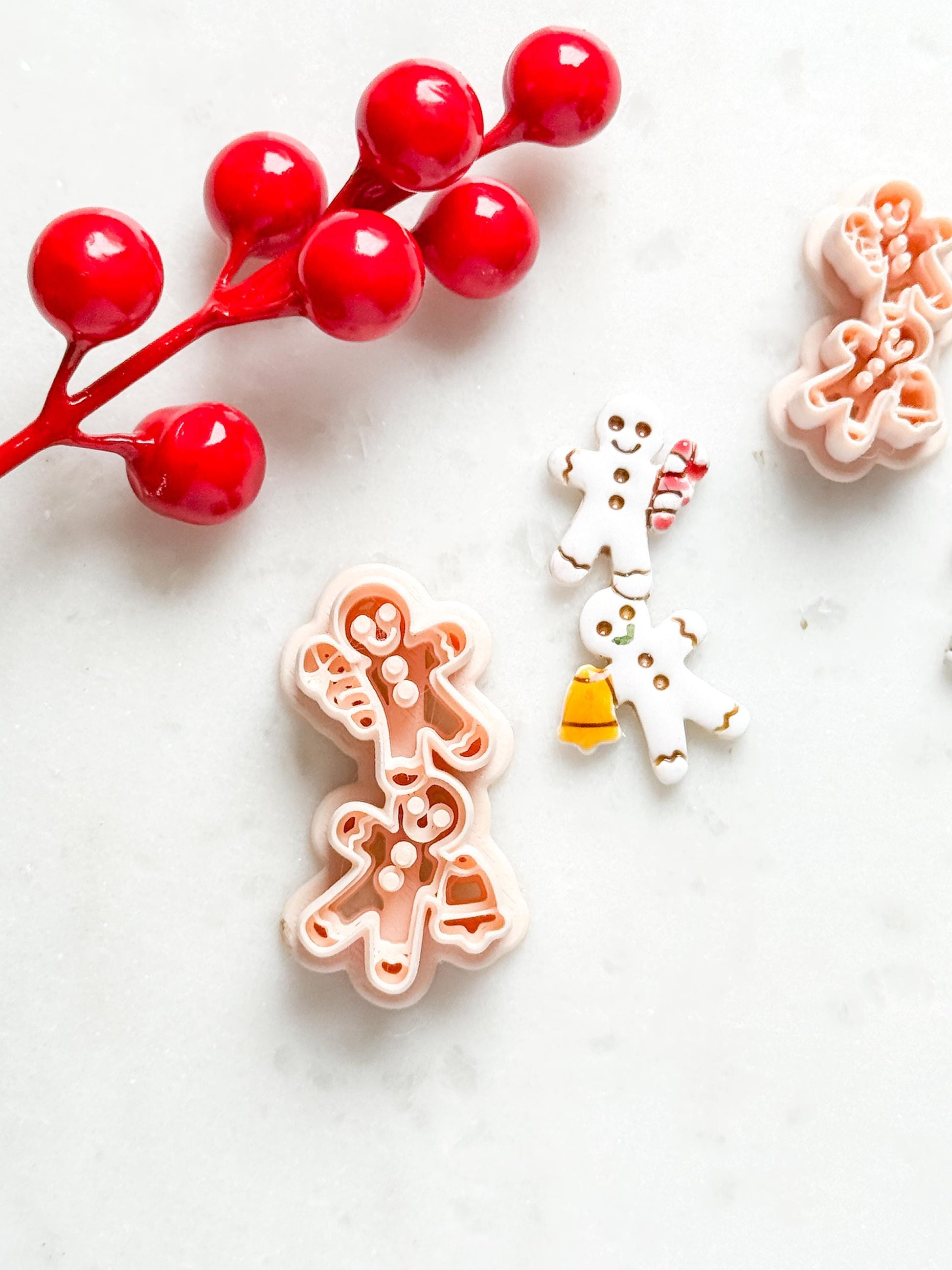 Gingerbread Couple Clay Cutter Set – Christmas Polymer Clay Earring Shape