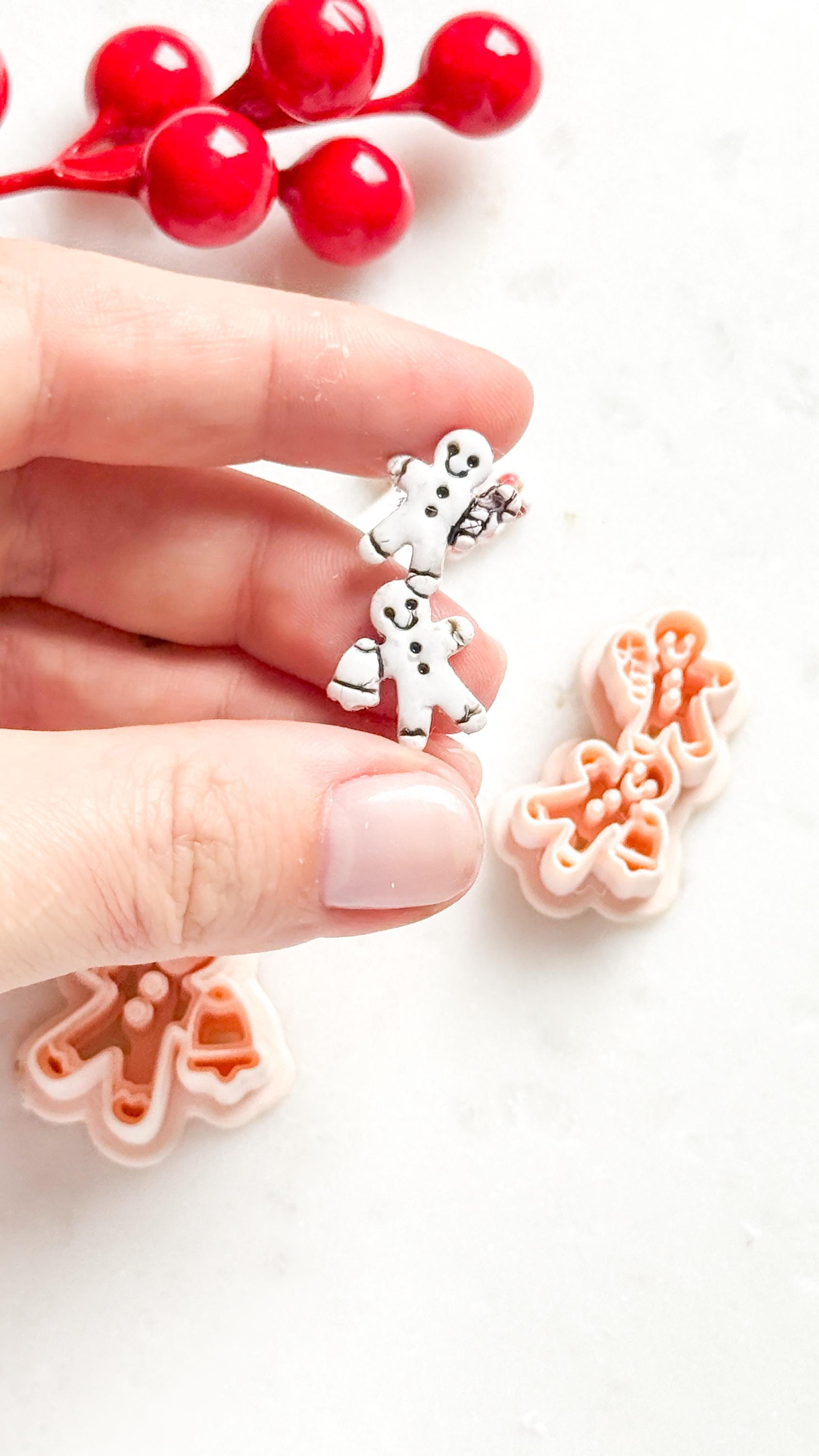 Gingerbread Couple Clay Cutter Set – Christmas Polymer Clay Earring Shape