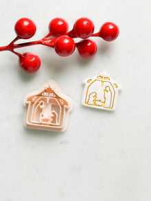 Nativity Scene Polymer Clay Cutter – Holy Family Jesus Ornament