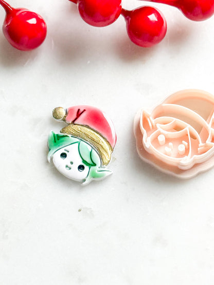 Christmas Elf Polymer Clay Cutter Holiday Embossed Earring Shape