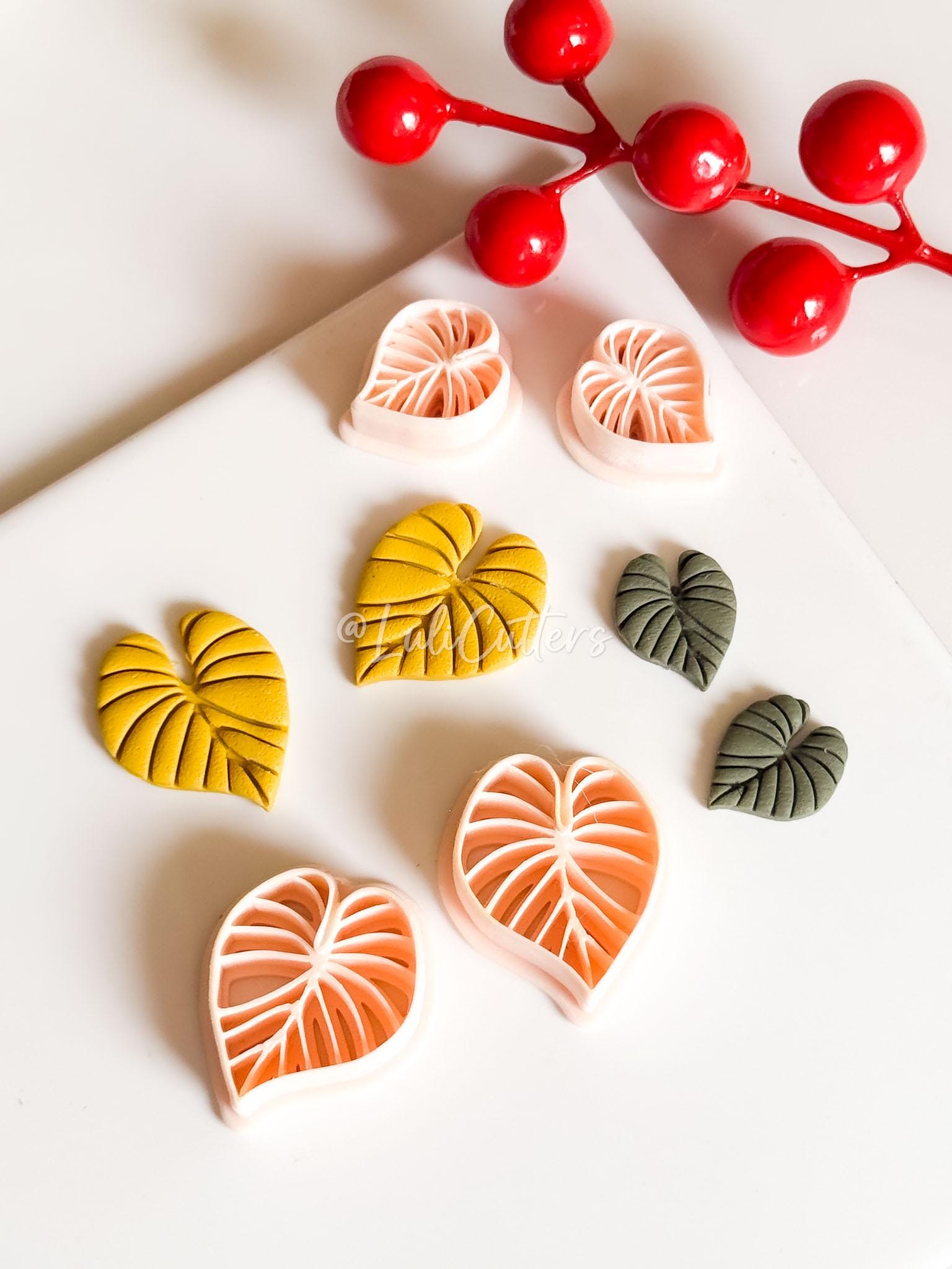 Monstera Leaf Polymer Clay Cutter Tropical Leaf Design for Earrings & Jewelry