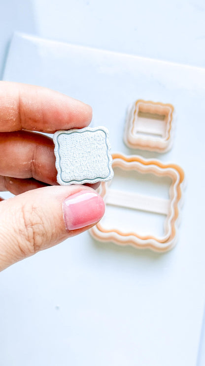 Scalloped Square Polymer Clay Cutter Wavy Edge Shape Tool for Earrings and Jewelry Making