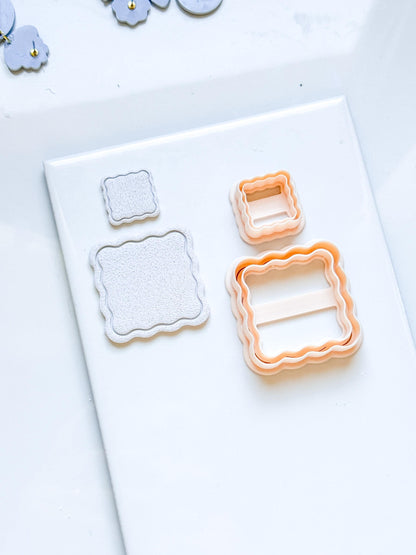 Scalloped Square Polymer Clay Cutter Wavy Edge Shape Tool for Earrings and Jewelry Making