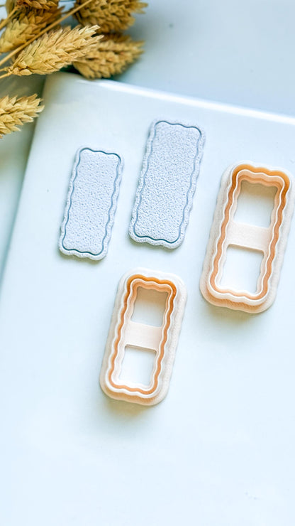Scalloped Bar Polymer Clay Cutter: Wavy Rectangle Jewelry Tool