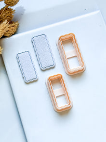 Scalloped Bar Polymer Clay Cutter: Wavy Rectangle Jewelry Tool