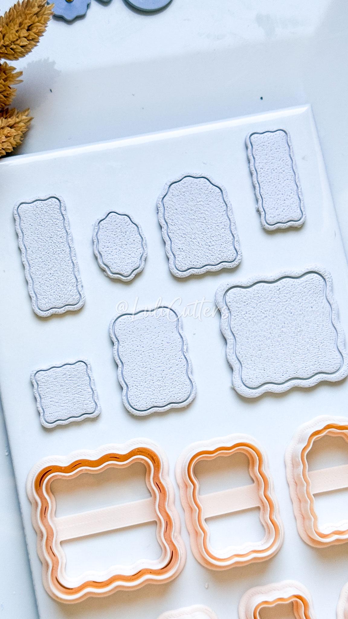 Scalloped Bar Polymer Clay Cutter: Wavy Rectangle Jewelry Tool