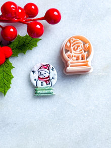 Snow Globe Clay Cutter: Snowman & Star Imprint, Polymer Clay Jewelry Tool