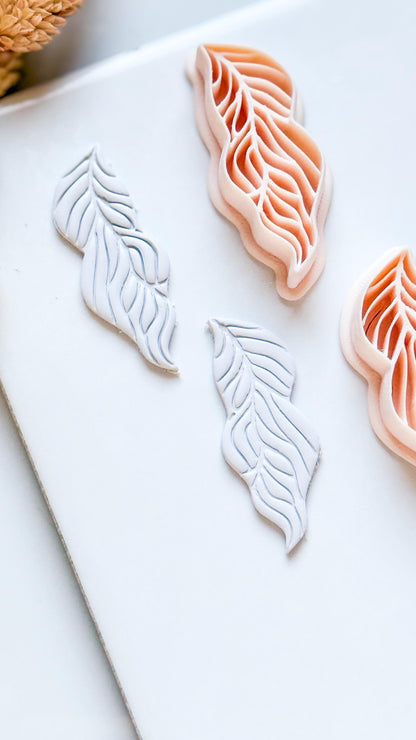 Leaf Polymer Clay Cutter with Vein Texture, Botanical Earring Shape