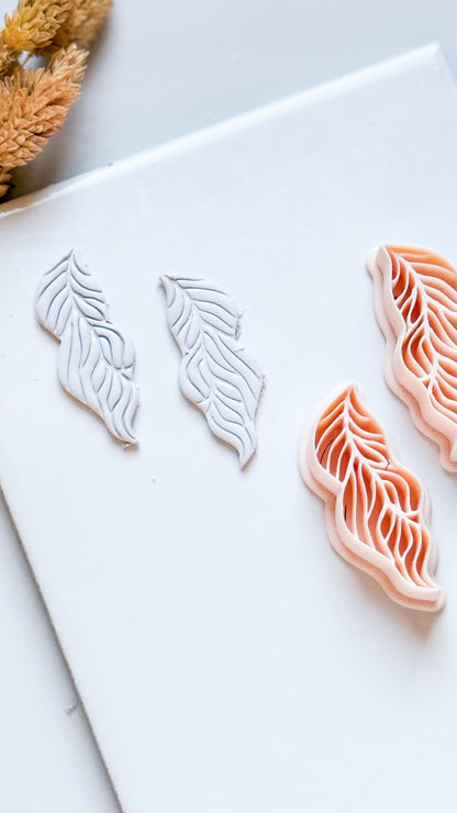 Leaf Polymer Clay Cutter with Vein Texture, Botanical Earring Shape