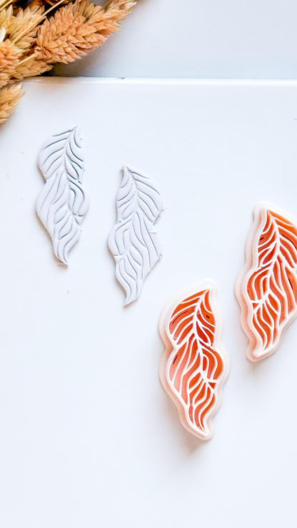 Leaf Polymer Clay Cutter with Vein Texture, Botanical Earring Shape