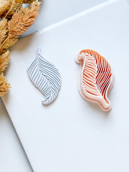 Curved Leaf Polymer Clay Cutter Embossed Botanical Earring Shape