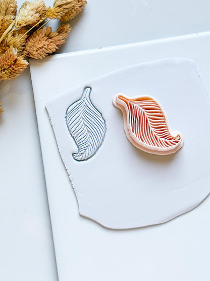 Curved Leaf Polymer Clay Cutter Embossed Botanical Earring Shape