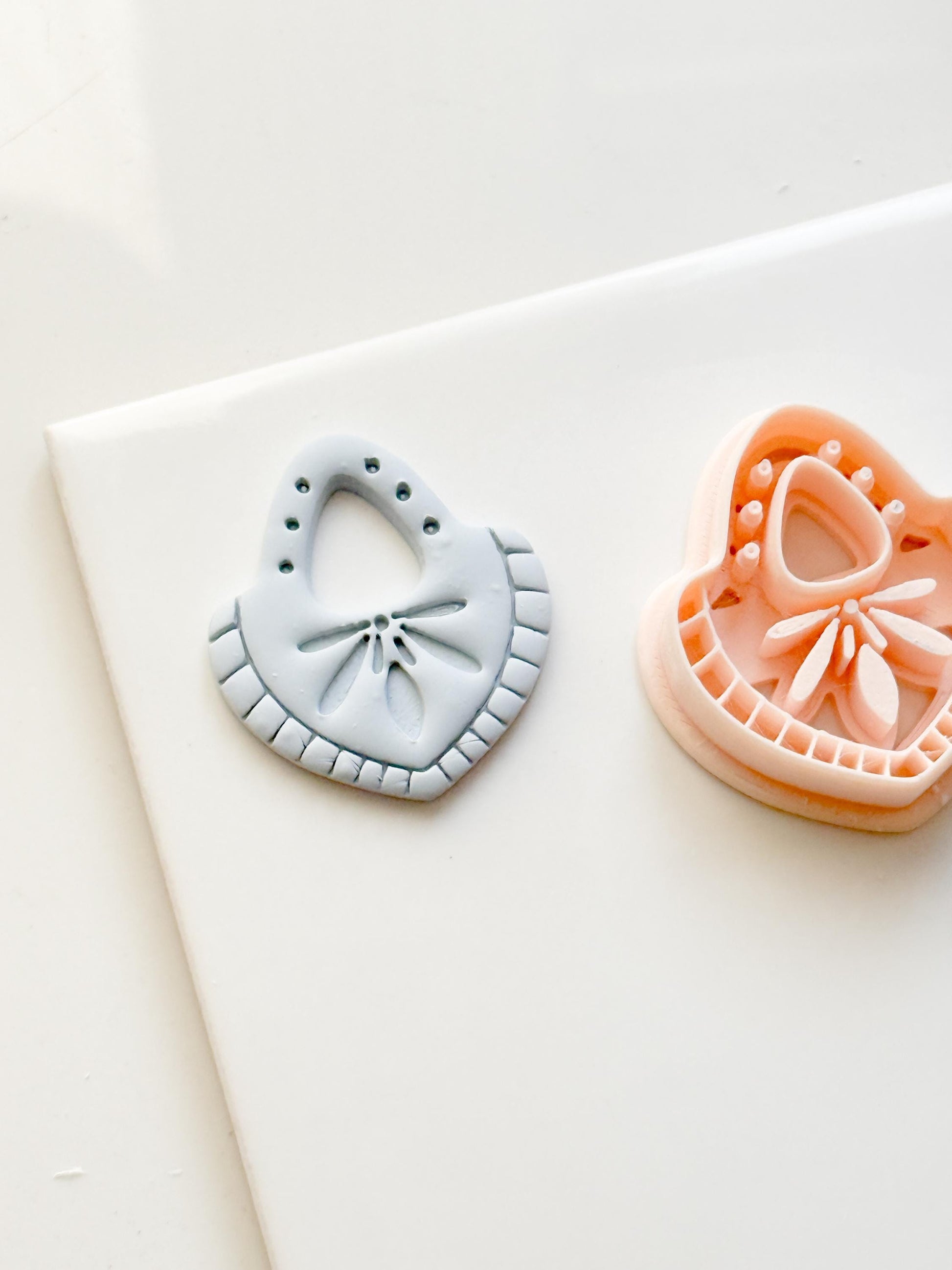 Boho Teardrop Polymer Clay Cutter Embossed Geometric Earring Shape