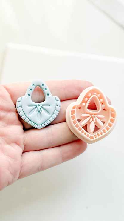 Boho Teardrop Polymer Clay Cutter Embossed Geometric Earring Shape
